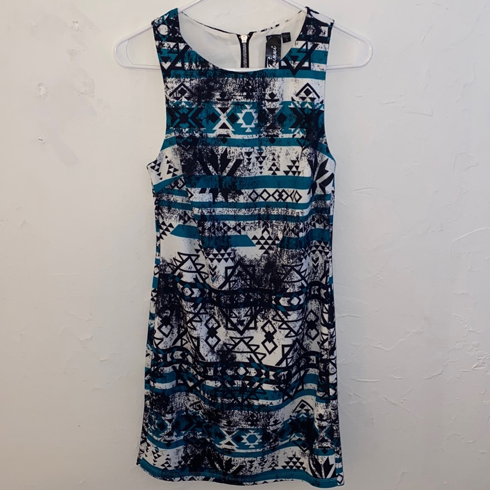 Teen Green white and black dress, size 3